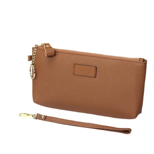 Genuine Leather Clutch Wallet Long Purse Wristlet Phone Pouch for Women Slim and Minimalist