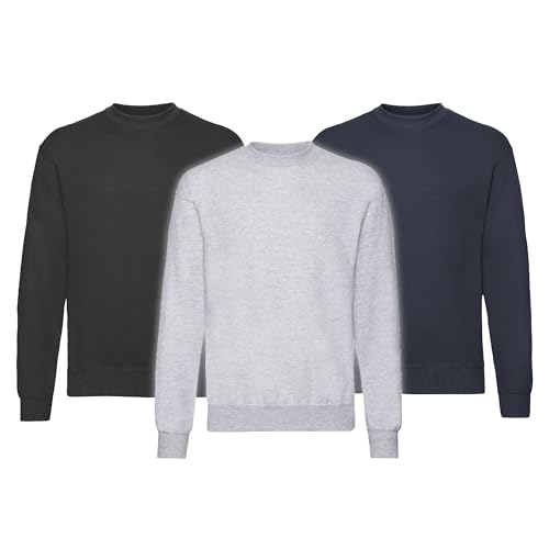 Fruit of the Loom Herren Classic Set In Sweat, 3 Pack Sweatshirt,...