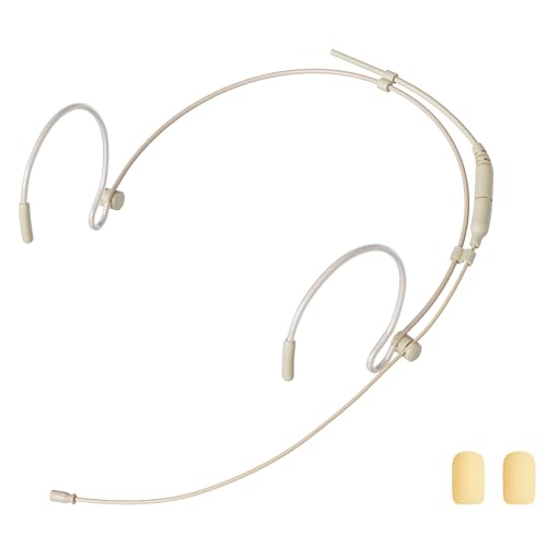 J K Pro Earhook Headset Headworn Microphone MIC-J 071S Compatible with Shure Wireless System - Mini XLR TA4F Detachable Cable
