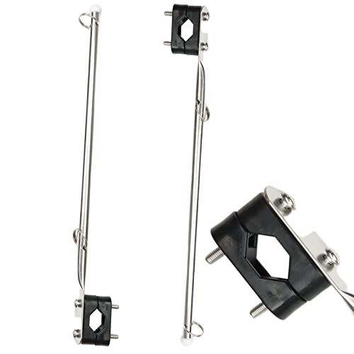 CRESTAR 2PCS Boat Yacht Marine Flag Pole,Stainless Steel Rail Mount Boat Pulpit Staff (7/8' - 1')