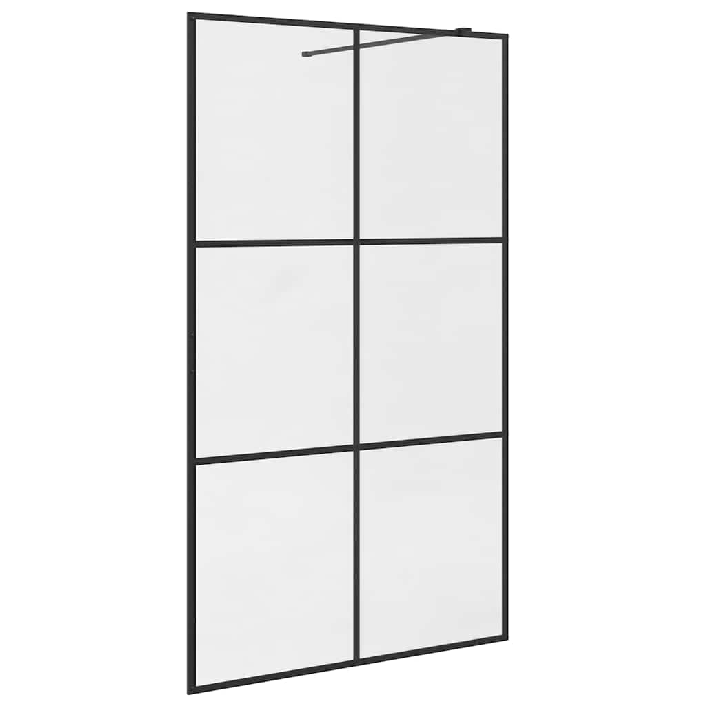 Fengshui Mampara de ducha de cristal templado transparente, 115 x 195 cm | Cristal de seguridad de 5 mm, marco de aluminio, perfil ajustable, fácil de limpiar