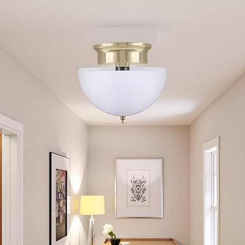 Image of Aspen Creative 28008-15-2, Clip-on Dome Shade for A-Type Bulb Indoor Location Light Fixtures /White Finish, 7 5 /8 inch Diameter x 4 inch Height, 2 Pack