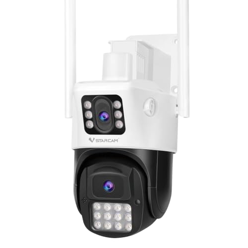 Image of VSTARCAM Dual Lens Outdoor Security Camera, 2K UHD WiFi Camera for Home Security with Auto Tracking & Fixed View, Full Color Night Vision, PIR Motion Detection, 2-Way Audio, IP66, SD /Cloud Storage