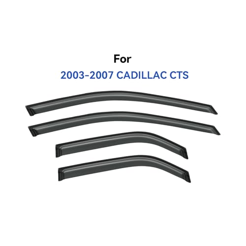 Image of Window Visors Rain Guards Shield for 2003-2007 Cadillac CTS, Out-Channel Window Vent Wind Deflectors Visors Shades for 03-07 Cadillac CTS