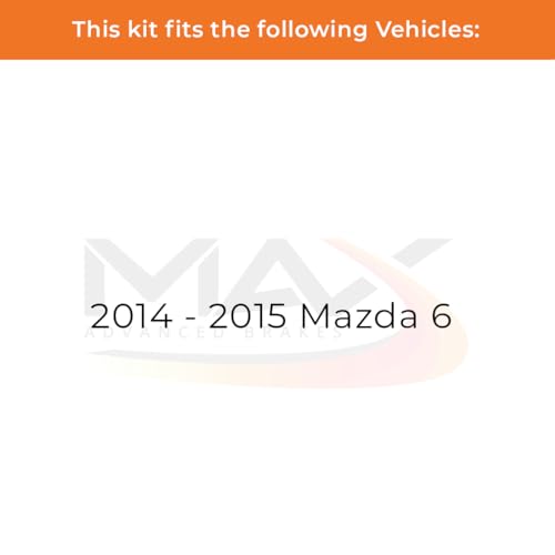Image of Max Advanced Brakes Front & Rear Brake Kit Compatible With 2014 2015 Mazda 6 Replacement Cross Drilled Disc Brake Rotors and Ceramic Brake Pads