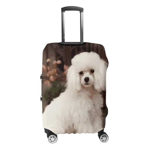 French Poodle Printed Luggage Cover Protector, Fits 18-32 Inch Luggage4