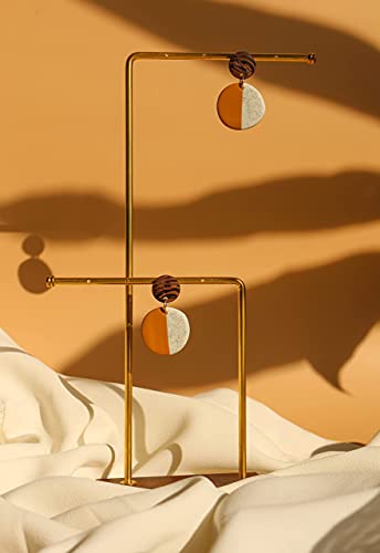 Polymer Clay Earring,Lavy Chsia Handmade Minimalis Drop Dangle Earrings Stud For Women,Girl (Brown) #TOP3