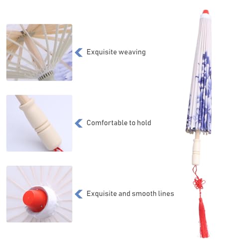 Paraguas de papel clásico azul decorativo para interiores de restaurantes 4