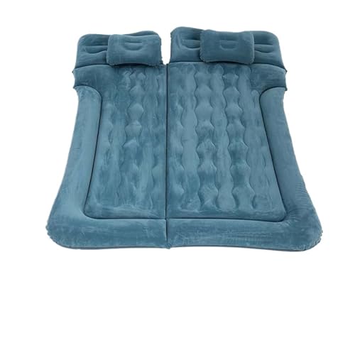 QLASDVUE Car Air Bed Car Inflatable Bed 2‑in‑1 Multifunction Travel Mattress PVC Flocking Soft Sleeping Rest Cushion Fit for SUV Universal(Green Wavy Bed)