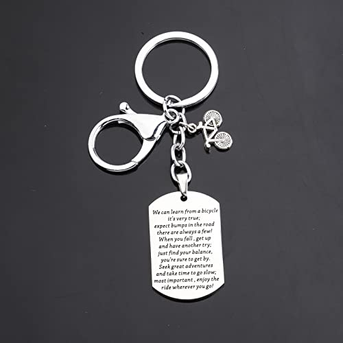 HOLLP Cycling Jewelry Bicycle Inspirational Dog Tag Keychain with Bicycle Necklace Cyclist Gift Bike Riding Gift for Cyclist3
