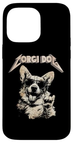 Mens womens funny retro vintage heavy metal corgi dog lover coque pour iphone 14 pro max