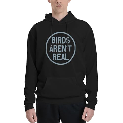 Birds Arent Real Hoodies for Men's Hooded Sweatshirt Black