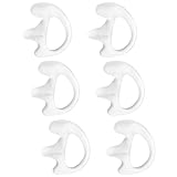 Commount(コムンテン) ソフトイヤーモールド トランシーバー アコースティックチューブイヤーピース用 シリコンイヤホン Motorola Kenwood Baofengコイルチューブイヤーピース対応 6個パック 半透明 Mサイズ 左耳用