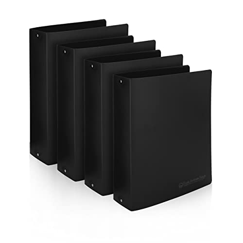Classeur 3 anneaux ronds 5,1 cm lot de 4 noir souple pour 400 feuilles