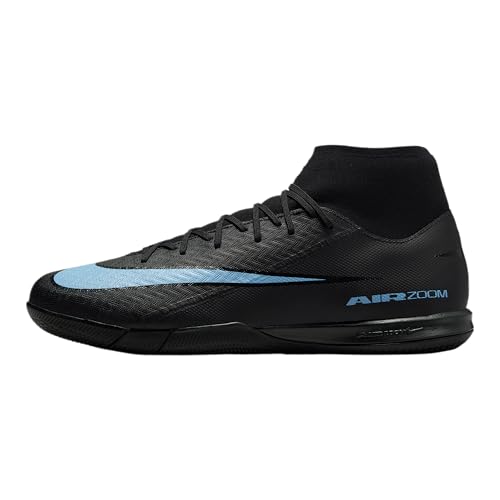 Nike Mercurial Superfly 10 Academy IC High-Top Soccer Shoes (Black/Ice Blue)