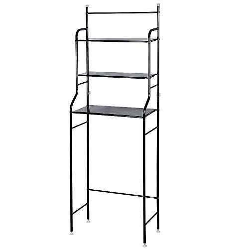HUOLE Etagère de Salle de Bain, Meuble de Rangement au-Dessus des Toilettes WC avec 3 tablettes,...