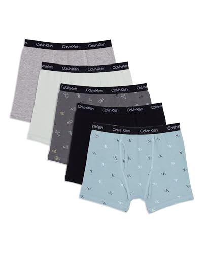 Image of Calvin Klein Kids Boys' Modern Cotton Boxer Brief Underwear 5-Pack