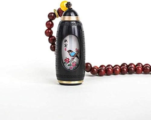 Non corrosive perfume gift hot New Micro Snuff Snorter with Protected Life Amulet Snuff Bottle Metal Spoon Snorting Snorter Bullet EDC Ebony Blackwood Portable Fragrance Case Container (Lection) Memorial Ashes with free Mask