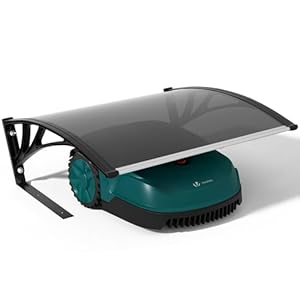 VOUNOT® Robotic Lawnmower Garage 104x80x50 cm, Outdoor Weatherproof Shelter with Metal Legs, Rigid Roof Protection, Grey