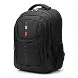 Mochila Grande Reforçada com 3 Compartimentos, Fecho de Segurança com Código, Bolsos Laterais em Rede e Alças Acolchoadas – Ideal para Escola, Trabalho e Viagem (Tradicional, Preta)