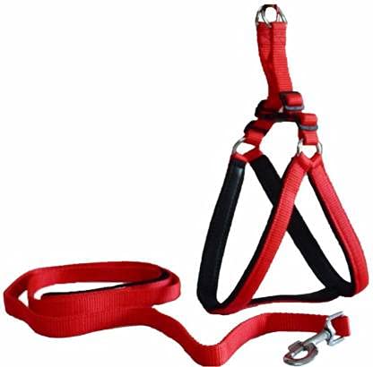 DYS Pets Combo of 1 Inch Adjustable Soft Padded Nylon Dog Harness & Dog Leash Rope (Red-Black,XL) (B098F9XZST) Amazon Price History, Amazon Price Tracker