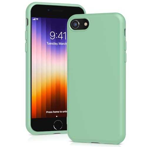 Coque antichoc iPhone SE antidérapante et résistante à la poussière cyan clair