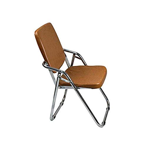 Wuzhengzhijia Folding Chair Computer Chair Comfortable Dining Chair, Simple Office Chair Metal Frame, Convenient Storage, Used in Bedroom School, Etc. - Three Styles (Size : Brown)