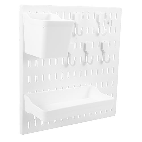 VILLFUL Pegboard Storage Shelf Wall Mount Holder for Home Office Garage Kitchen Adhesive Design Easy Install