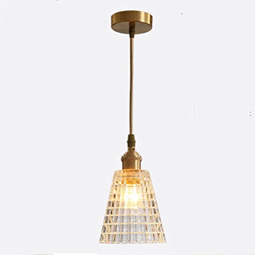Pendant light en verre ciselé et mini finition laiton post-moderne