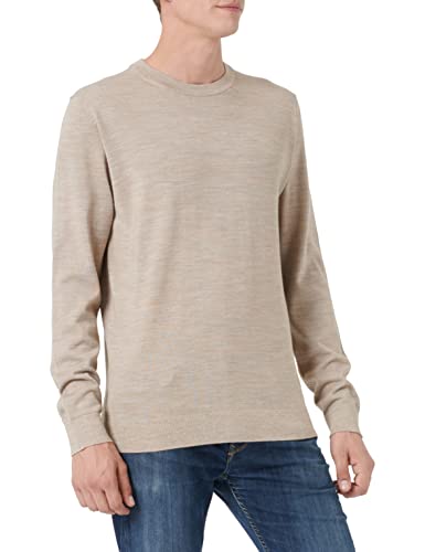 SELECTED HOMME Slhtown Coolmax Knit Crew B Noos-Ovillo de Lana Merino Suéter, Kelp/Detalle: Melange, L para Hombre Cover