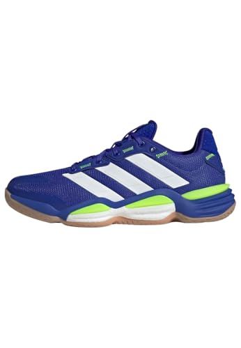 adidas Hombre Stabil 16 Indoor Shoes, Lucid Blue/Cloud White/Lucid Lemon, 43 1/3 EU