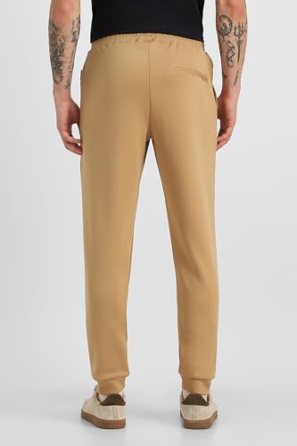 Image of SNITCH Men Track Pants | Relaxed Fit with Contrast Side Stripes & Zippered Pockets | Polyester Blend Fabric for Athletic & Street Wear | Stretchable & Comfortable Design