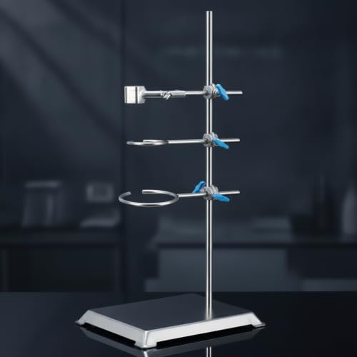 Woideklu Scientific Stand With Heavy Base Vertical Rod Adjustable Clamp Set Burner Clamp Detachable Stainless Steel Unit suitable for education labs research tasks teaching practice home study - Image 6