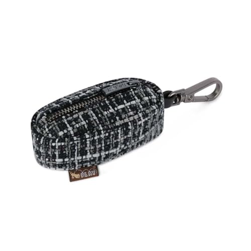 P.L.A.Y. Proper Pup Poop Bag Dispenser - Houndstooth Black/Gray - Dog & Pet Waste Management Holder, 15ct Bag Roll, Clip Attachment, Upcycled Material