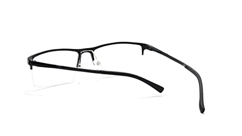 Óculos Armação Masculino Alumínio Nylon Com Lentes Sem Grau Z-73 - Preto