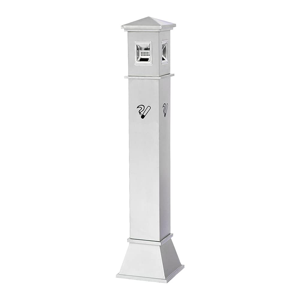 ashtray， Stainless Steel Ashtray Floor Standing Vertical Cigarette Butt Trash Can for Shopping Mall, Hotel, Park, Airport Commercial