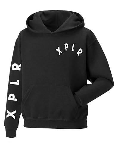 Daily Apparel Sam and Colby XPLR Merch Hoodie Long Sleeve Sweatshirt Casual Pullover Hoodies Unisex Tops for Uk Mens/Women/Kids Hip Hop Casual Streetwear for Fans Black