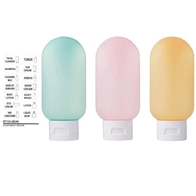 MAYCREATE® Travel Bottles for Toiletries 3pcs Set,60ml Travel Toiletry Bottles,Small for Refillable Leakproof Squeeze Co