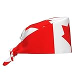 WHJSHOP Kochmütze mit kanadischer Flagge, für Damen und Herren, für Chirurgie, Stillen, Schwarz