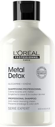 L'OREAL PROFESSIONNEL - Crème Lavante Metal Detox - Shampoing Anti-Casse & Anti-Metal - +67% de Nutrition - Empêche La Couleur de Virer - Sans Sulfate - Cheveux Secs, Abîmés & Cassants - 300 ml