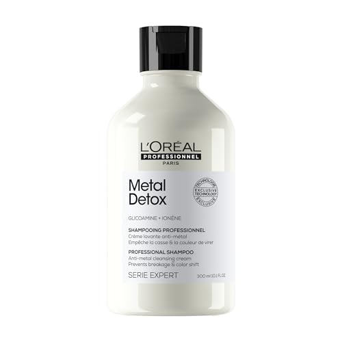 L'OREAL PROFESSIONNEL - Crème Lavante Metal Detox - Shampoing Anti-Casse & Anti-Metal - +67% de Nutrition - Empêche La Couleur de Virer - Sans Sulfate - Cheveux Secs, Abîmés & Cassants - 300 ml