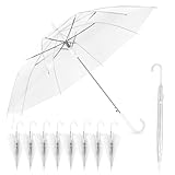 Profasion 8-Pack Clear Wedding Umbrellas, High-Visibility Transparent Rain Umbrella, Firm and Durable, Easy Operation, Large Clear Umbrella for Wedding Bride Groom Photography Golf Outdoor