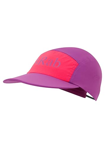 Rab Talus 5 Panel Cap - Lightweight Breathable Hat for Trail Running & Hiking - Plum/Watermelon - One Size