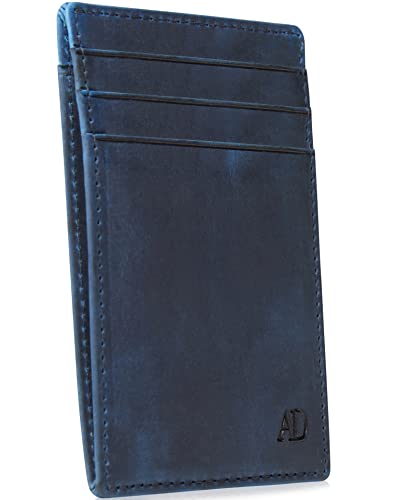 Image of Access Denied Slim Minimalist Wallets For Men & Women - Leather Front Pocket Thin Mens Wallet RFID Credit Card Holder Gifts For Men