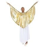 Danzcue Womens Angel Wing Drapey Pullover Dance Top