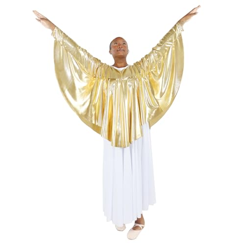 Danzcue Womens Angel Wing Drapey Pullover Dance Top