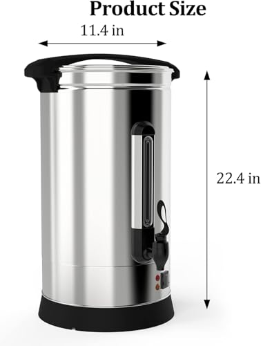 GarveeHome 110 Cups Coffee Urn,16L/4.2 Gallon Double Wall Commerical Coffee Maker for Buffet Catering Wedding Gathering,Large Capacity Hot Coffee Dispenser,Stainless Steel Hot Water Urn