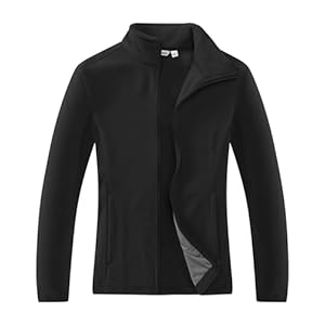 33,000ft Fleecejack voor dames met doorlopende ritssluiting, opstaande kraag, licht, antistatisch, outdoor damesjack voor wandelen en vrije tijd