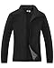 33,000ft Damen Fleecejacke mit Durchgehendem Reißverschluss Stehkragen Damen Leichte Fleece Jacke Outdoor Damenjacke für Wandern und Freizeit,Schwarz L
