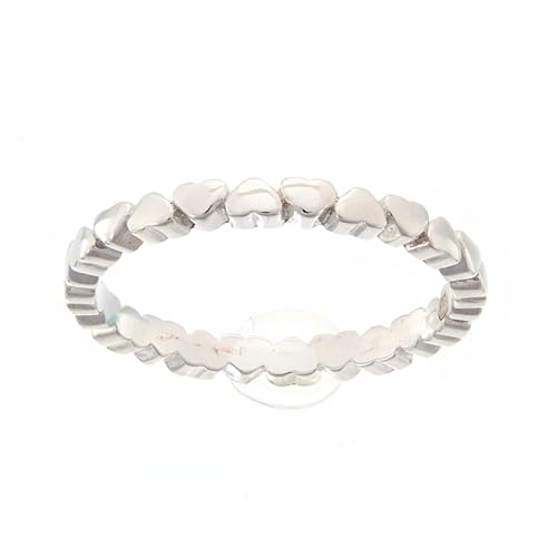 Bague coeurs Beneto bague en métal lisse sans gemme anneau confortable taille 56